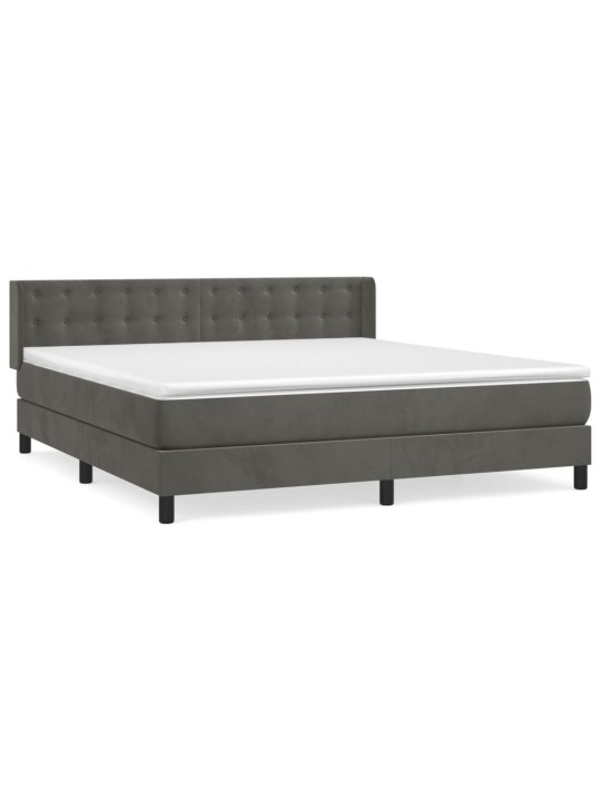 Box spring postel s matrací tmavě šedá 180x200 cm samet