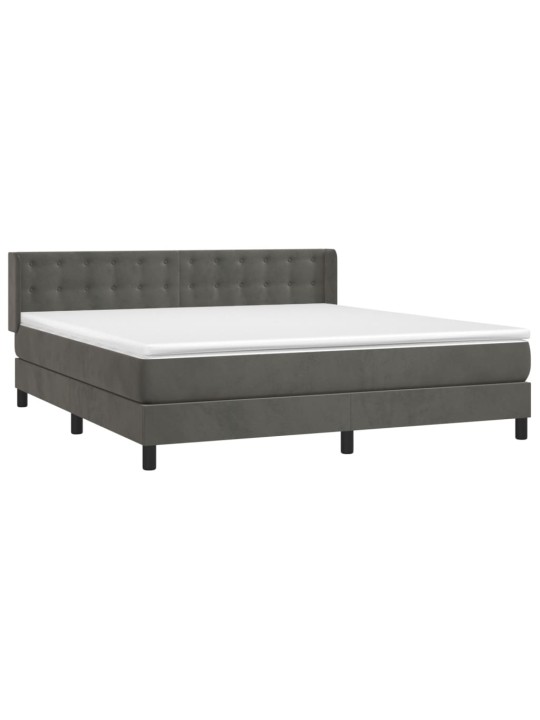 Box spring postel s matrací tmavě šedá 180x200 cm samet