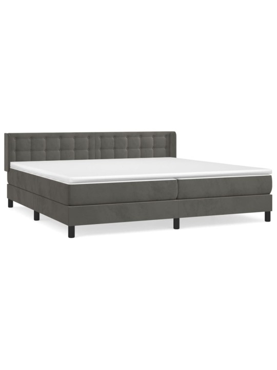 Box spring postel s matrací tmavě šedá 200x200 cm samet