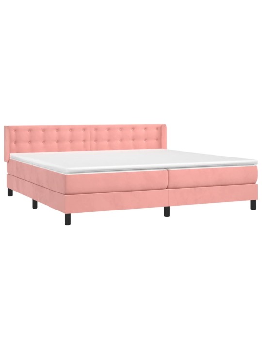 Box spring postel s matrací růžová 200x200 cm samet