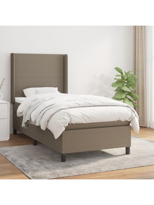 Box spring postel s matrací taupe 90x200 cm textil