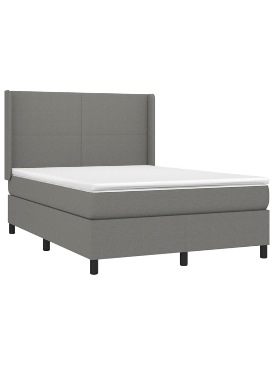 Box spring postel s matrací tmavě šedý 140 x 190 cm textil