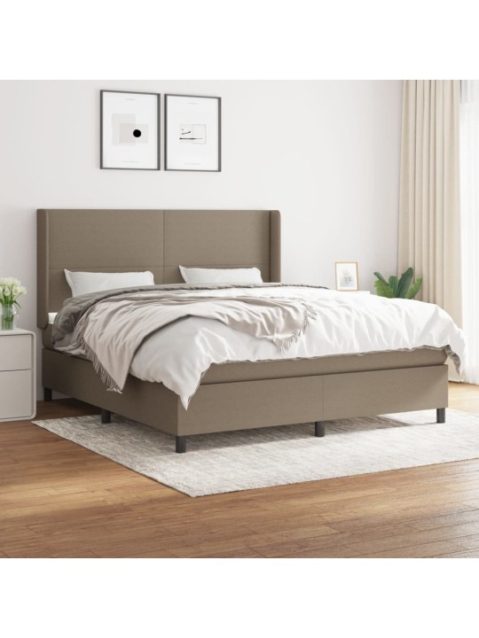Box spring postel s matrací taupe 160x200 cm textil