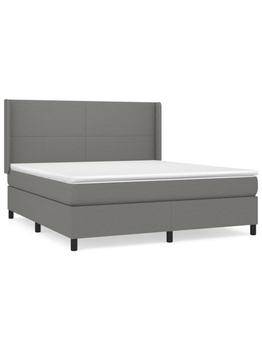 Box spring postel s matrací tmavě šedá 180x200 cm textil