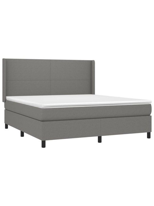 Box spring postel s matrací tmavě šedá 180x200 cm textil