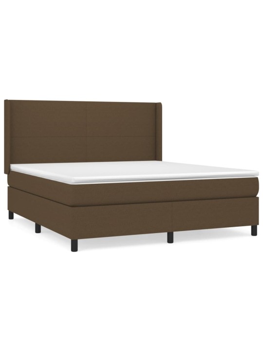 Box spring postel s matrací tmavě hnědá 180x200 cm textil