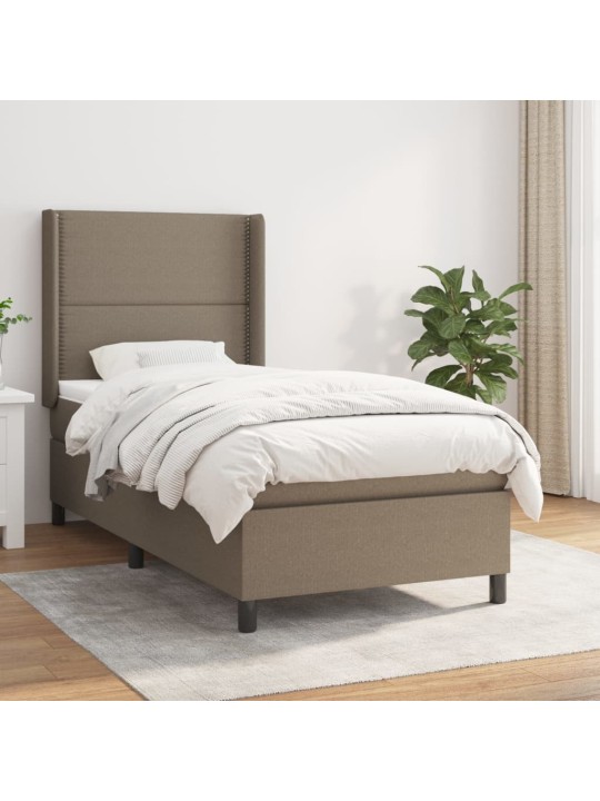 Box spring postel s matrací taupe 90x200 cm textil