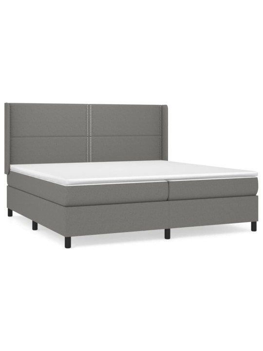 Box spring postel s matrací tmavě šedá 200x200 cm textil