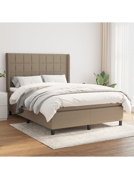 Box spring postel s matrací taupe 140x190 cm textil