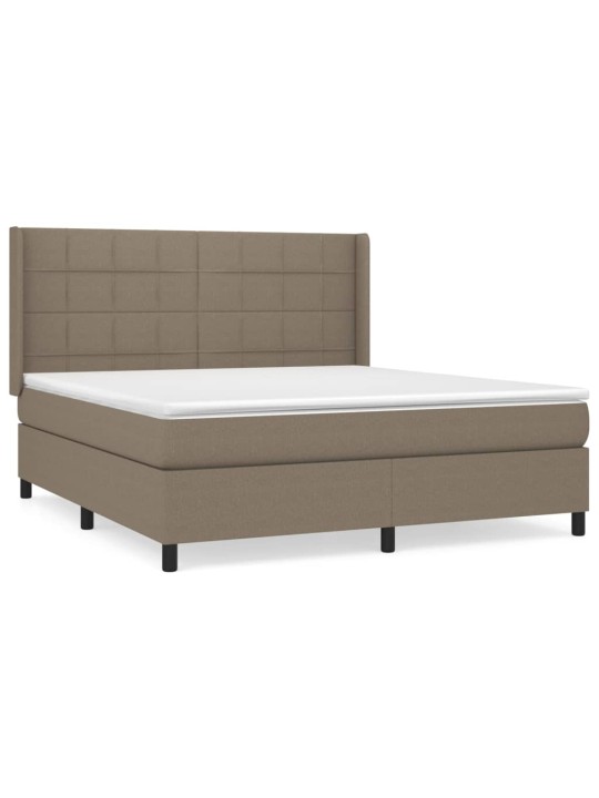 Box spring postel s matrací taupe 180x200 cm textil