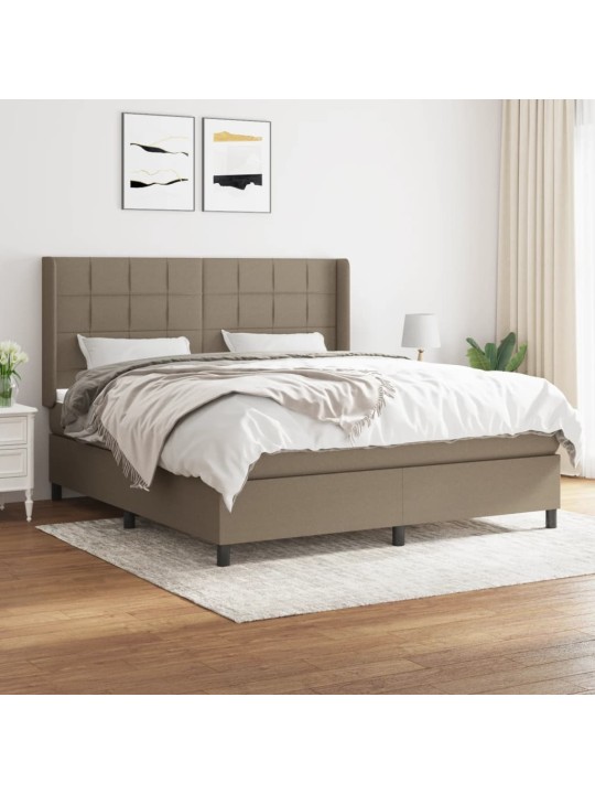 Box spring postel s matrací taupe 180x200 cm textil