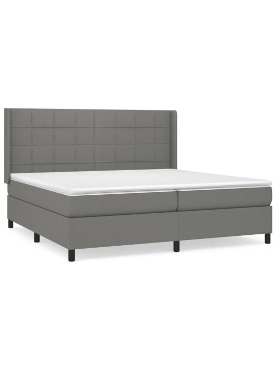 Box spring postel s matrací tmavě šedá 200x200 cm textil