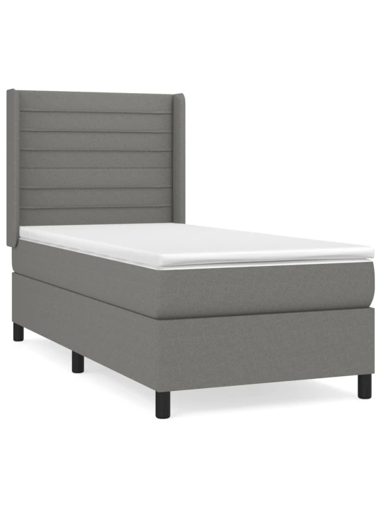Box spring postel s matrací tmavě šedá 90x190 cm textil