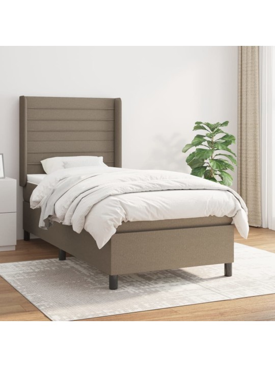 Box spring postel s matrací taupe 90x200 cm textil