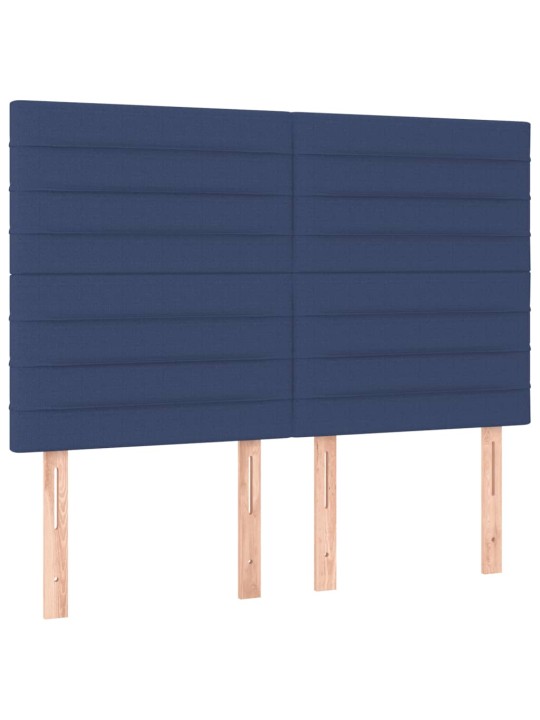 Box spring postel s matrací modrá 140x190 cm textil