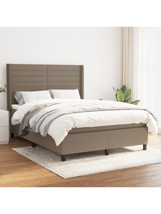 Box spring postel s matrací taupe 140x200 cm textil
