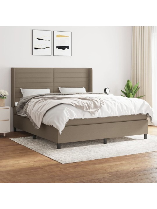 Box spring postel s matrací taupe 160x200 cm textil