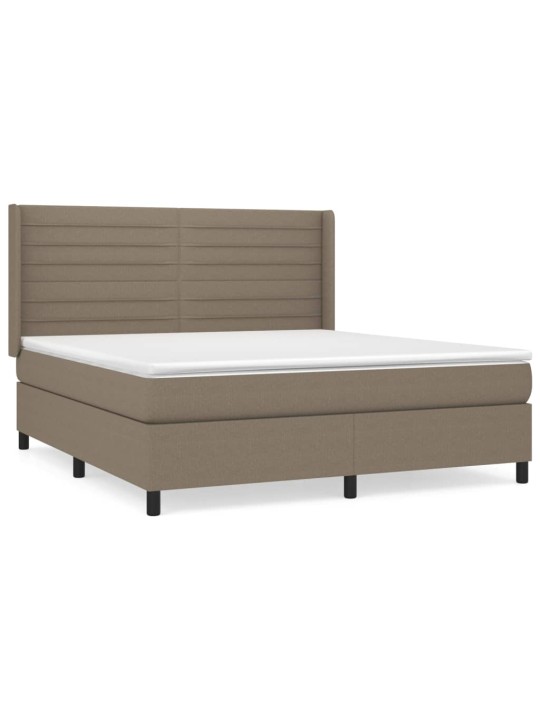 Box spring postel s matrací taupe 180x200 cm textil
