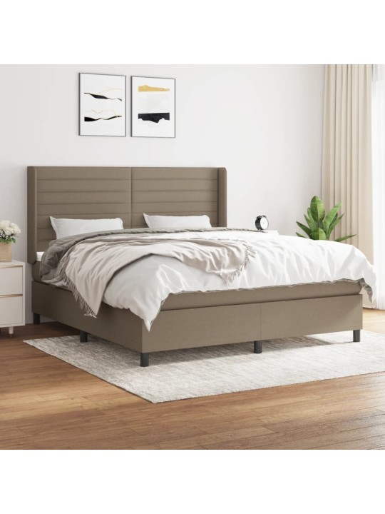 Box spring postel s matrací taupe 180x200 cm textil