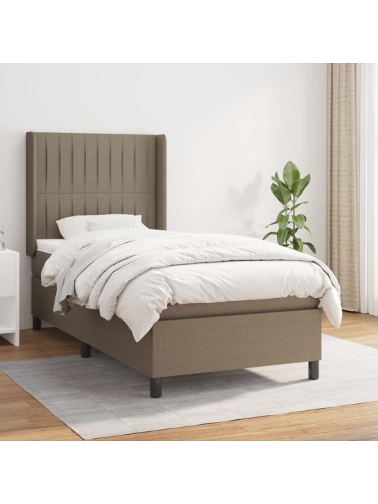 Box spring postel s matrací taupe 100 x 200 cm textil