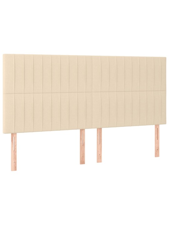 Box spring postel s matrací krémová 200x200 cm textil