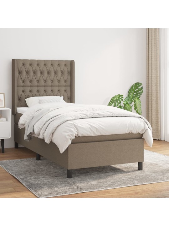 Box spring postel s matrací taupe 90x200 cm textil
