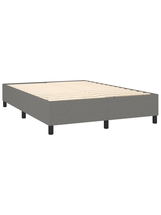 Box spring postel s matrací tmavě šedý 140 x 190 cm textil
