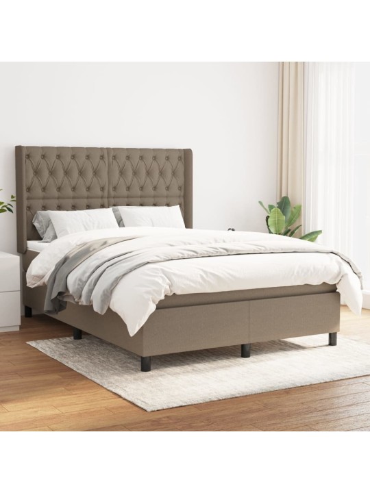 Box spring postel s matrací taupe 140x190 cm textil