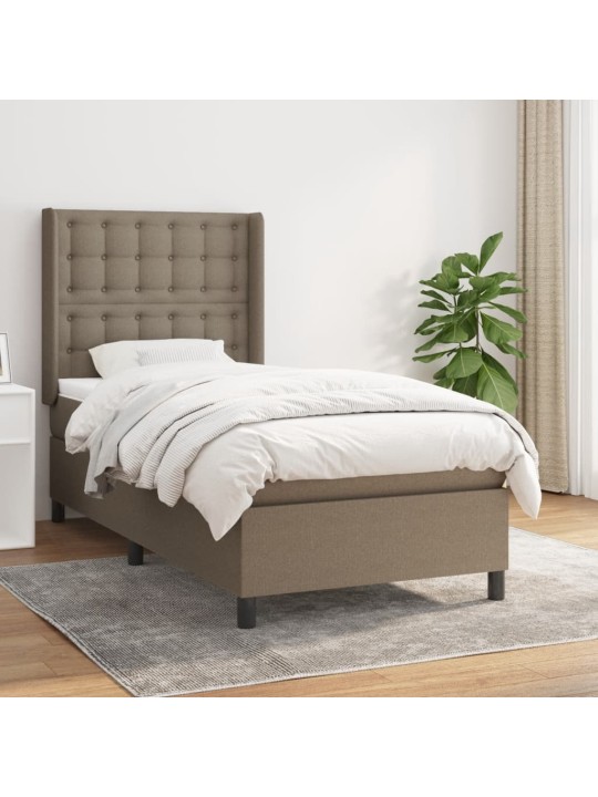 Box spring postel s matrací taupe 90x200 cm textil