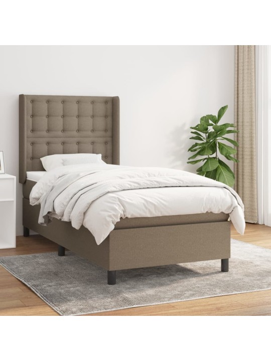 Box spring postel s matrací taupe 100 x 200 cm textil