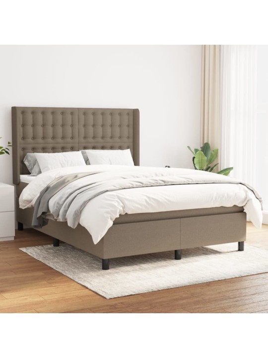Box spring postel s matrací taupe 140x200 cm textil