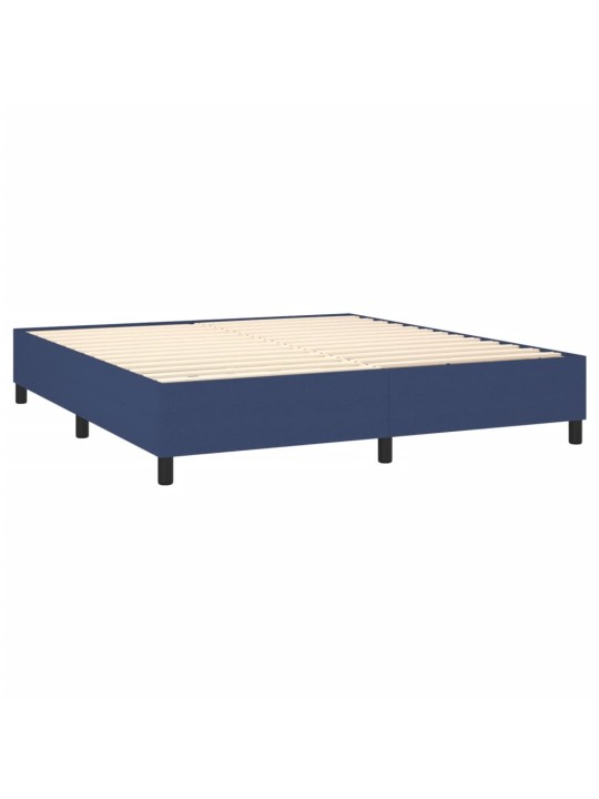 Box spring postel s matrací modrá 160x200 cm textil
