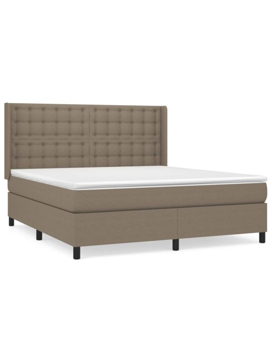 Box spring postel s matrací taupe 180x200 cm textil