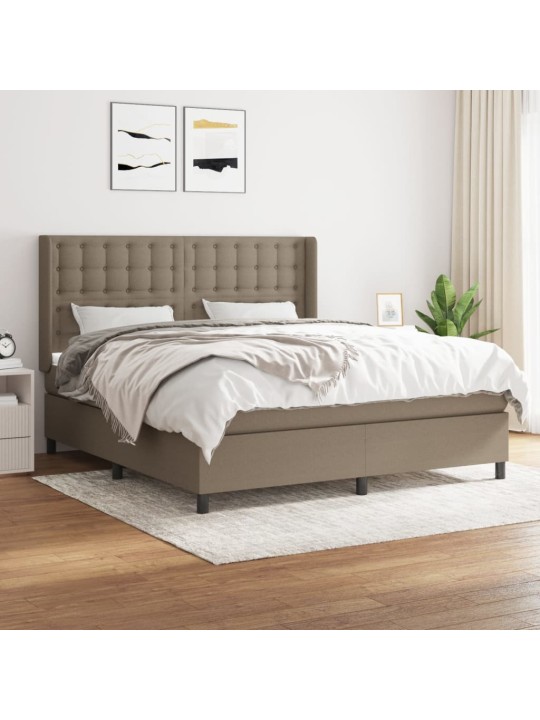 Box spring postel s matrací taupe 180x200 cm textil
