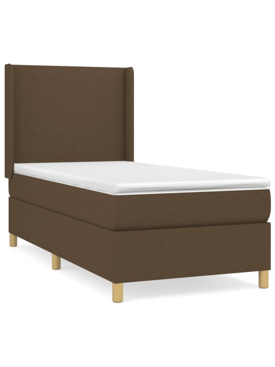 Box spring postel s matrací tmavě hnědá 80x200 cm textil