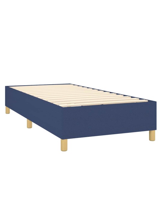 Box spring postel s matrací modrá 80x200 cm textil
