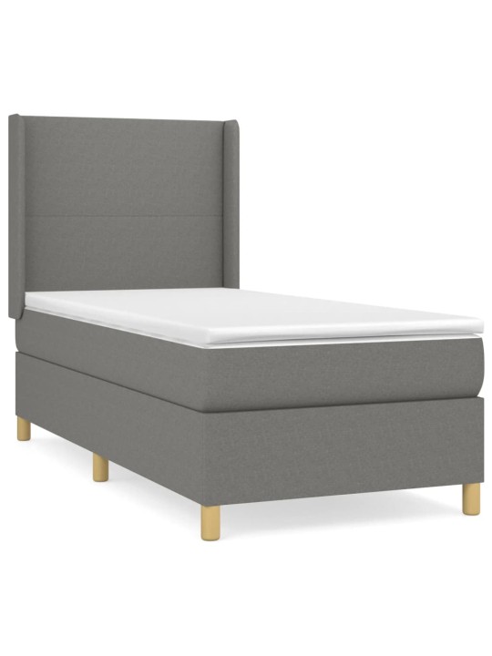 Box spring postel s matrací tmavě šedá 90x190 cm textil