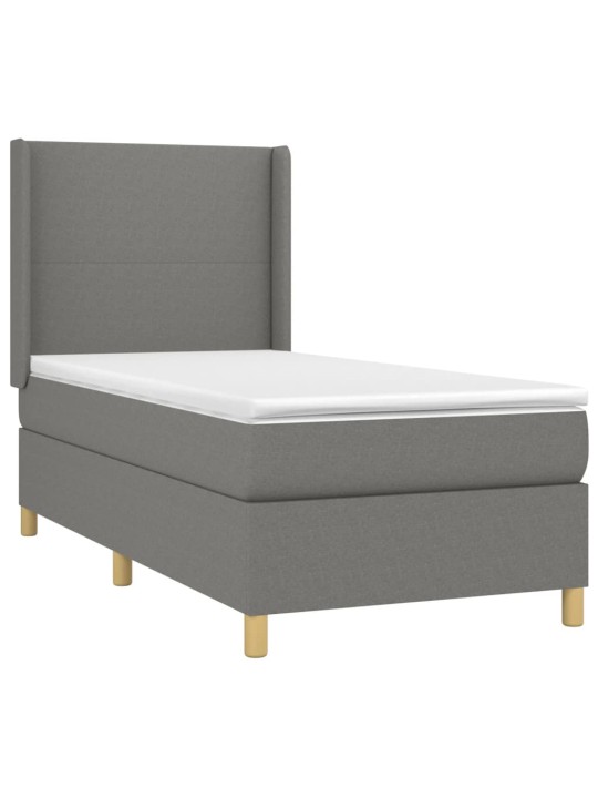 Box spring postel s matrací tmavě šedá 90x190 cm textil
