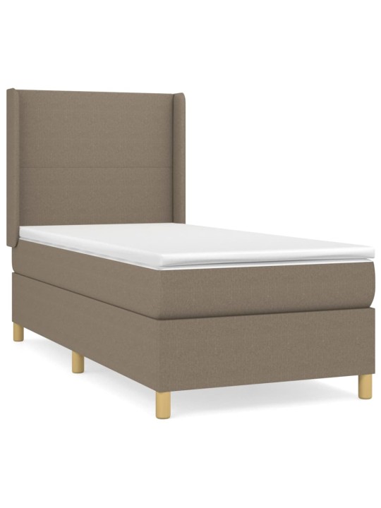 Box spring postel s matrací taupe 90x200 cm textil