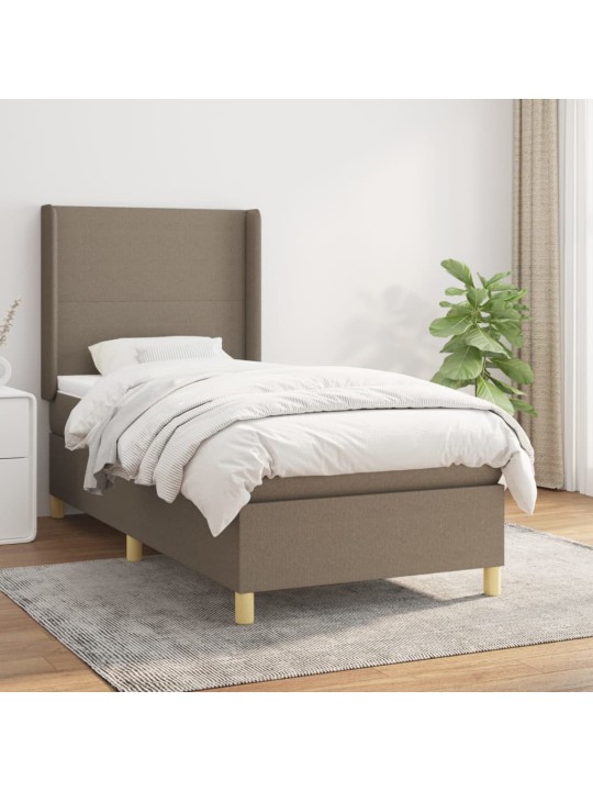 Box spring postel s matrací taupe 90x200 cm textil
