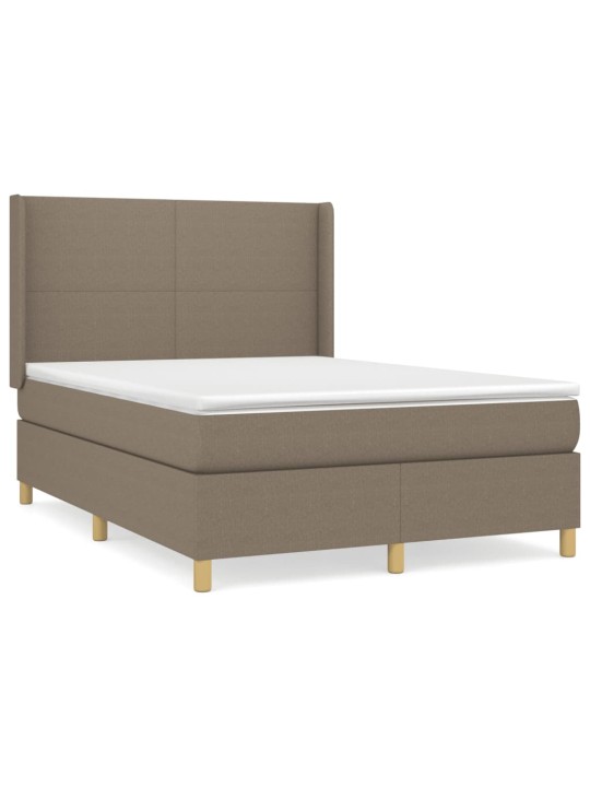 Box spring postel s matrací taupe 140x190 cm textil