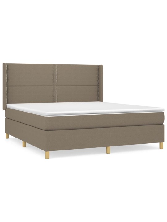 Box spring postel s matrací taupe 160x200 cm textil