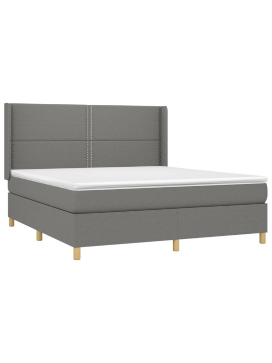 Box spring postel s matrací tmavě šedá 180x200 cm textil