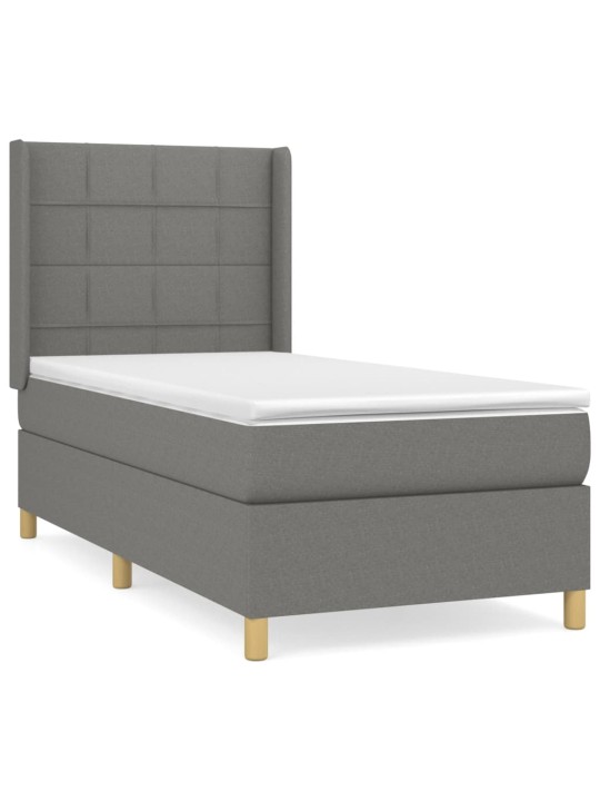 Box spring postel s matrací tmavě šedá 80 x 200 cm textil