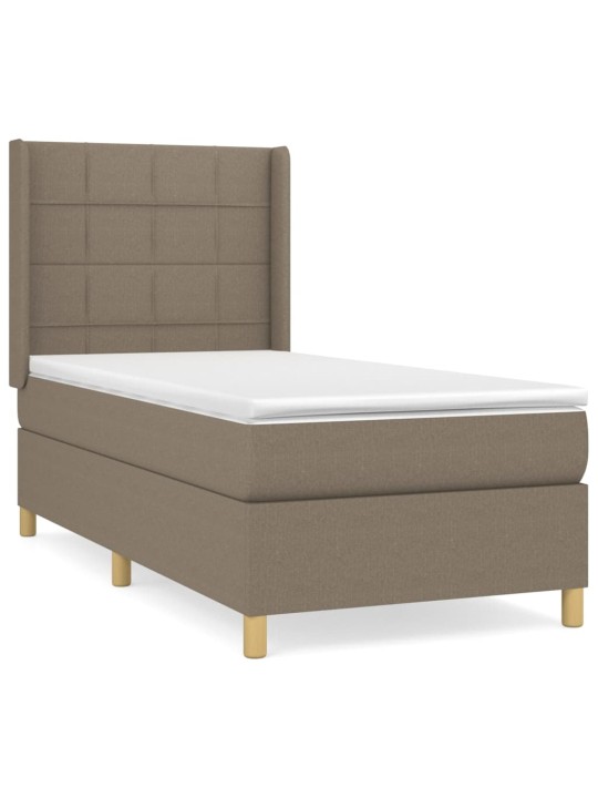 Box spring postel s matrací taupe 90x200 cm textil