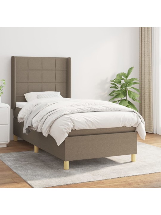 Box spring postel s matrací taupe 90x200 cm textil
