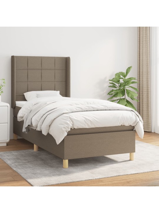 Box spring postel s matrací taupe 100 x 200 cm textil