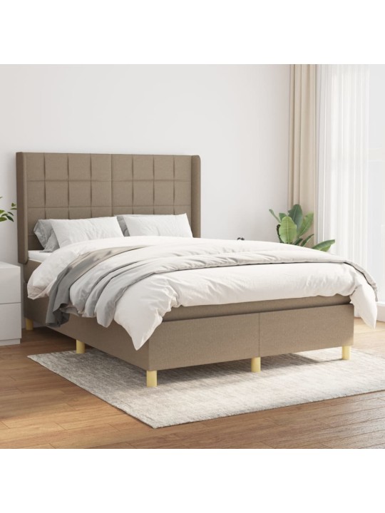 Box spring postel s matrací taupe 140x190 cm textil