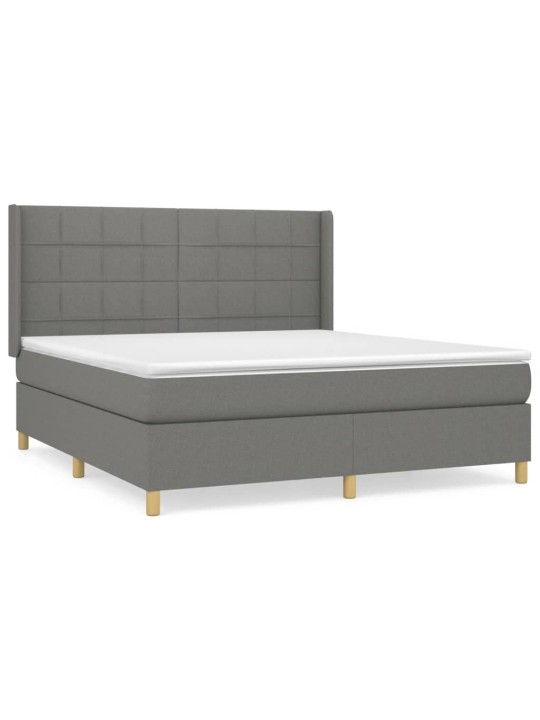 Box spring postel s matrací tmavě šedá 160x200 cm textil