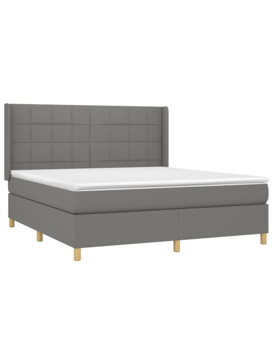 Box spring postel s matrací tmavě šedá 180x200 cm textil